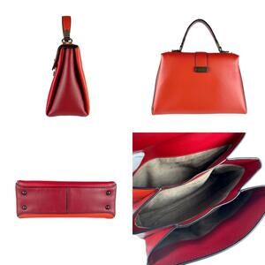 Bottega Veneta leather orange shoulder bag handbag red